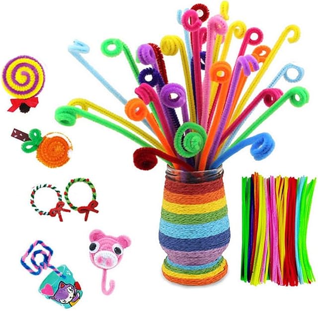 The 100Pcs Colorful Pipe Cleaners,10 Colors Pipe Cleaners Craft(6 mm x 12Inch),Pipe Bulk DIY Crafts Chenille Stems Creativity Pipe Cleaners for DIY Crafts Decor,Arts,Crafts and Sewing,Sculpture Supplies