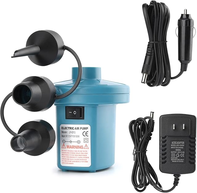 Bestrip Electric Air Pump, Air Pump for Inflatables Air Mattress Couch Pool Floats,Inflatables Boat Raft Toys, AC/DC Pump