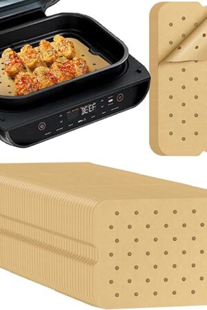 Air Fryer Liners Disposable for Ninja: 150pcs Air Fryer Parchment Paper Liners for Ninja Foodi Smart XL FG551 6-in-1 Indoor Grill Accessories Perforated Rectangle Airfryer Liner Sheets