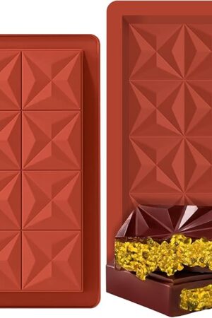 Chocolate Bar Mold - 2 Pack Chocolate Molds Deep Dubai Chocolate Bar Mold Deep Silicone Candy Bar Molds