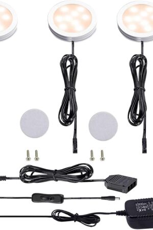 AIBOO Under Cabinet Lighting Kit Slim Puck Lights 6W Warm White