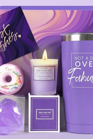 Birthday Gifts for Women, Mom, Wife, Girlfriend, Sister, Her - Happy Birthday Gifts, Mothers Day Gifts - Personalized Lavender Relaxation Gift Baskets Set for Women Christmas Gifts for Women