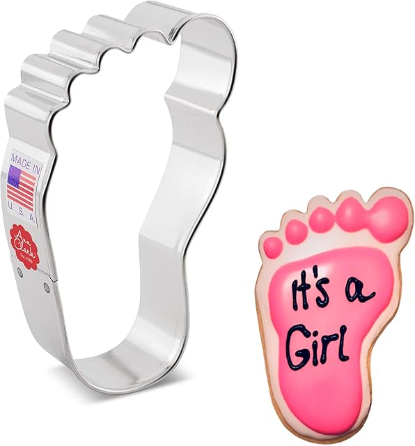 Ann Clark Cookie Cutters Foot/Footprint Cookie Cutter, 3.75" Made in USA