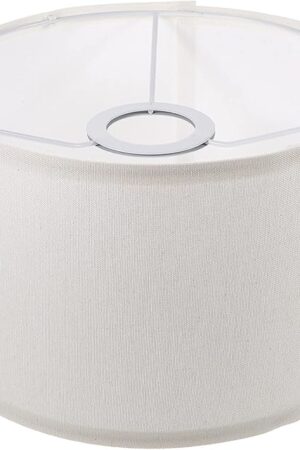 Cloth Lamp Shade Round lamp Small Drum Lamp Shades Fabric Lampshades Barrel Lamp Shades for Table Lamps Floor Lamps (Beige)