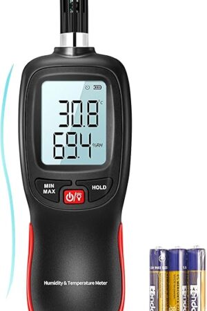 WT83 Temperature Humidity Meter, High Precision Thermometer Hygrometer with Ambient Dew Point Wet Bulb Temperature Indoor Outdoor, Max/Min Data Hold, 1000 Sets Data Log, Batteries Included