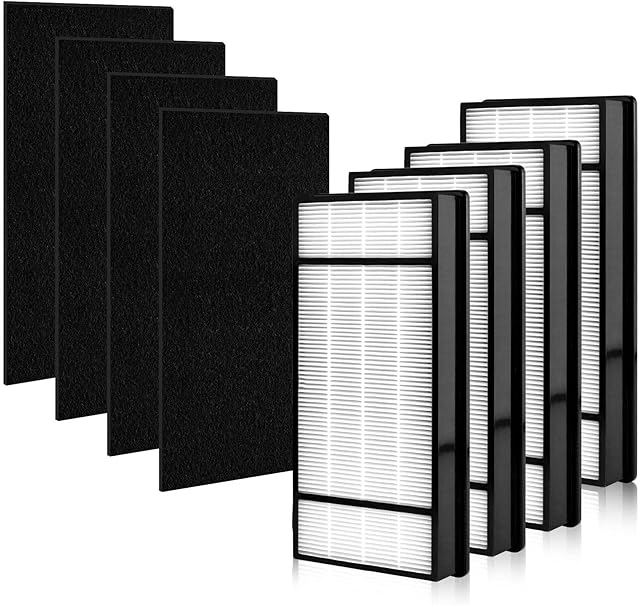 4 + 4 Pack HEPA Filters,Compatiable with Honeywell H Filter,True HEPA Replacement Filters H Compatible with Honeywell HRF-H1 HRF-H2 Fits Model HPA050, HPA150, HPA060, HPA160, HHT055, HHT155