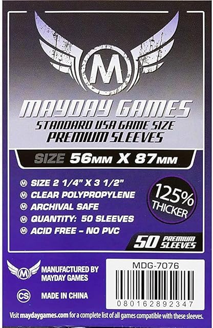 The Mayday Games 7076 Usa Boared Game Sleeves,wood, Dark Purple