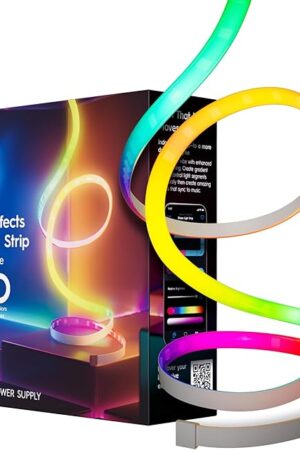Cync GE Dynamic Effects Smart LED Light Strip with Music Sync, Color Changing WiFi Lights, Indoor Light Strip, Compatible with Alexa and Google Home, 16ft and Power Supply