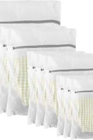 10 Pack Mesh Laundry Bags for Delicates with Non Rust Zipper- MDSXO White Laundry Bags Mesh Wash Bags, Easy Fit Bra, Sock,Lingerie,Sneaker,Baby Laundry for Washing Machine Travel Storage[1XL/3L/3M/3S]