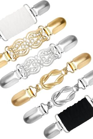 Chanaco 6Pcs Cinch Clips Vintage Dress Clip Back Cinch Set Retro Waist Cincher Sweater Clip for Cardigans Shawl Shirt Scarf Shirt Clips for Women to Tighten