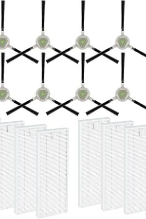 16 Pack Filter Replacement Parts for ?????? ????, for ??? ???? ?? ?? ??? ?? ??, for Lefant M210B M210S M213 Robot Vacuum, 8 Side Sweep Edge Brush, 8 HEPA Filter