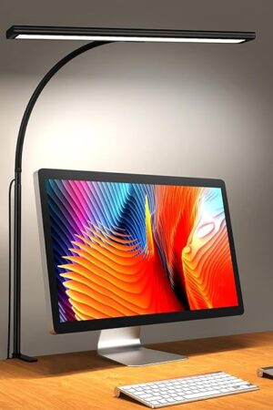 Desk Lamp [3 Color & 10 Brightness] 160 LEDs Dimmable Desk Lamp Home Office USB Lamp with Clamp, Eye-Caring Clip on Desk Light Working for Video Conference Workbench Drafting Crafting Drawing Reading