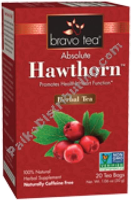 Bravo Tea Absolute Hawthorn Berry Herbal Tea Caffeine Free, 20 Tea Bags