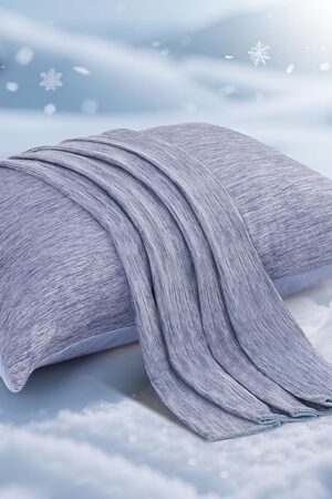 Elegear Cooling Pillow Cases for Hot Sleepers, Japanese Q-Max 0.5 Cooling Pillowcases, Both Sides(Cooling/Cotton), Breathable Soft Pillowcase for Hair and Skin, Set of 2-Blue (Standard (20" x 26"))