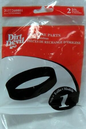 Dirt Devil Style 1 Vacuum Belt, Pack of 2, Black, Part # 3157260001, Belt Replacement for Use in Dirt Devil Vacuum Cleaner Models