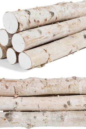 6 Pack Birch Logs Decorative Natural Birch Log for Decoration,Crafts,DIY,White Birch Logs for Fireplace Decor Firewood(Logs:1.4"-2.6" Dia. x 16.5" Length)