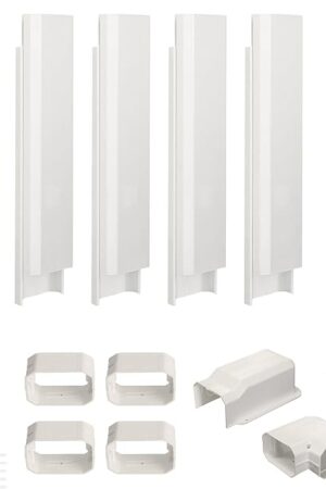 4" 10Ft Mini Split Line Set Cover, Plastic Line Kit for Outside Units, Mini Split Air Conditioner, Central AC and Heat Pump