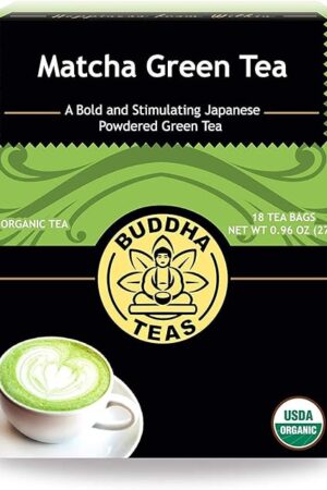 Buddha Teas Organic Matcha Green Tea - 18 Tea Bags (Pack of 1) | With Antioxidants | OU Kosher | Caffeinated | Clean Ingredients | For Health & Wellbeing