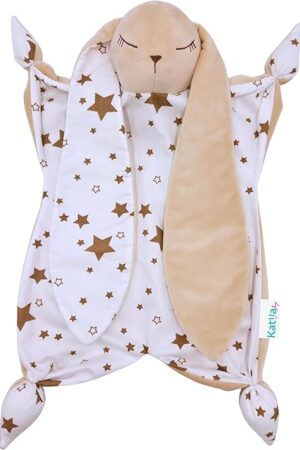 Bunny Lovey Security Blanket – Safe and Soft Toddler, Infant Lovey for Comfort & Cuddles, Newborn Snuggle Toy, Neutral Baby Gift for Boys or Girls. Big Size 16in.