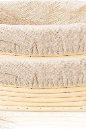 Banneton Bread Proofing Basket, 2 Pack 10 Inch Oval Sourdough Proofing Basket, Sourdough Bread Baking Supplies for Making Baking Fermentation Food Storage Tools