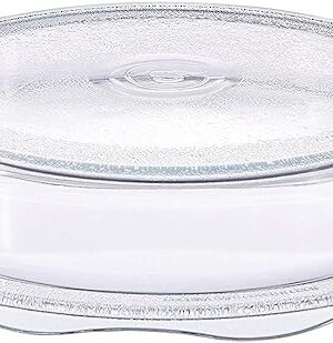 2-in-1 Cover ‘n Cook Vented Glass Microwave Plate Cover and Baking Dish; Easy to Grip for Baking and Serving