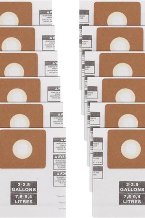 90668 Filter Bags Compatible with Shop Vac 2-2.5 Gallon Wet/Dry Vacuum - Type B Dust Collection Vacuum Bag - All Around QAM70 Part# 90668/549712 9066800 9066833 L250 CMXZVBE38774-12Pack