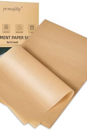 9x13 In Non-Stick Precut Baking Parchment Paper Sheets for Baking Enthusiasts - Withstands Temperatures up to 450°F - 100% Natural Wood Pulp (120PCS)