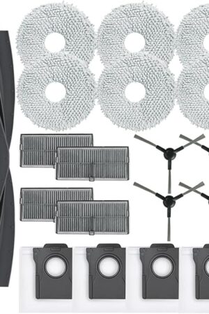Accessories for Dreame L10s Ultra Gen 2/ L10s Pro Ultra Heat/ X30 Ultra, Replacement Parts for Mova E30 Ultra with 1 Main Brush, 4 Dust Bags, 6 Mop Pads, 4 HEPA Filter, 4 Side Brushes