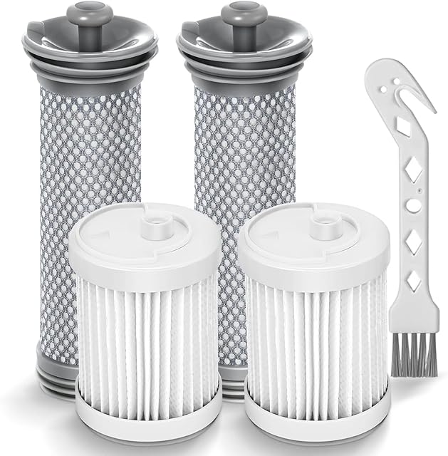 A10 Filter Replacement Compatible with Tineco A10/A11 Hero, A10/A11 Master, PURE ONE S11, S12 Pro EX, S15 Series, PWRHERO11 Snap Cordless Stick Vacuum Cleaner, 2 Pack Pre Filters & 2 HEPA Filter
