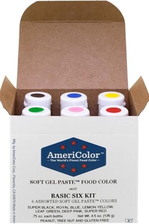 AmeriColor Basic Six Kit Soft Gel Paste Food Color, 0.75 Ounce, 6 Pack Kit