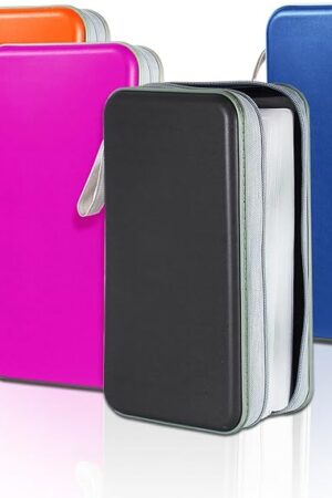 CD Case DVD Storage 4 Pack,100 Capacity DVD Cases Holder CD Storage Case Holders Plastic CD DVD Disc Case Storage Wallet Binder for Car Home Office Travel(4Colours)