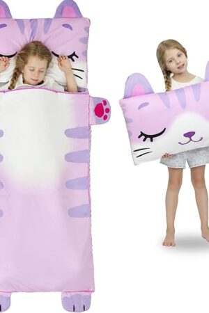 Wizland Sleeping Bag for Kid-Thick Cut Flannel School Mat for Boys and Girls Kindergarten Portable Nap Mats Super Soft, Warm, Cozy, 5.5 Pounds Thickened, 61.8"×28.3" Kid Gift for 3 4 5 6 7 8 9