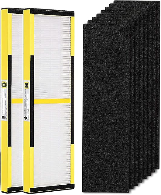 2 Pack FLT4825 HEPA Filter B Replacement with Activated Carbon Pre-Filters Compatible with Guardian Air Purifier AC4825 AC4300 AC4800 AC4900 AC4850