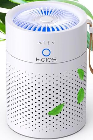 Air Purifiers for Bedroom Home, KOIOS H13 True HEPA Filter Air Purifiers for Desktop Office Car Pets with USB Cable, Small Air Cleaner, Night Light, Timer, Remove Smoke, Dust, Odors, Pollen