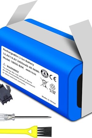 3400mAh Vacuum Battery for Deenkee 600 DK600 DK600 MAX, for Ionvac SmartClean 2000, for Tesvor X500 ProT, for BG750 BG700 BG600 MAX, for OKP K5 Life K2 K3P K7 K4 BG600 Robot Vacuum Cleaner
