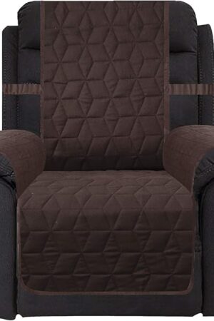 Ameritex Waterproof Nonslip Recliner Cover Christmas Decor Stay in Place, Dog Couch Recliner Cover Furniture Protector for Pets and Kids (Chocolate, 23'')