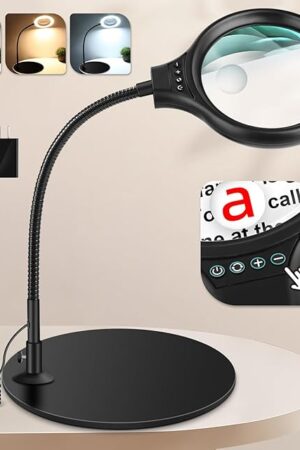 Desk Magnifying Glass Large Magnifying Lamp with 3 Color Modes Reading Magnifier