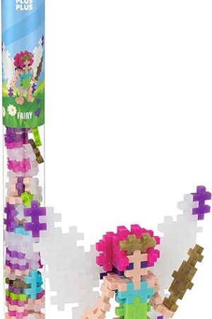 The Plus Plus 3D Figure Building Block Set, Fun Stem Toys for Kids, 70 Interlocking Pieces - Fairy Mini Maker Tube