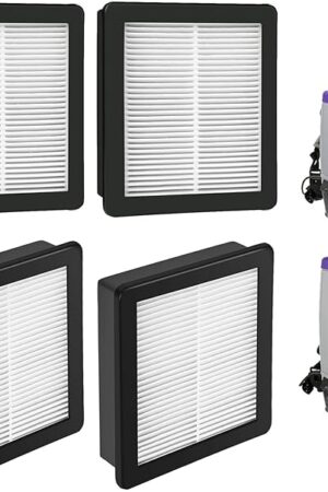 4 PACK 107315 HEPA Vacuum Filter for Proteam Super Coach Pro 6, Pro 10, FS 6 & GoFree Flex Pro Backpack Vacuums, Washable & Reusable Filter Vacuum Parts for Proteam