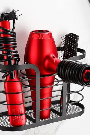 YIGII Wall Mount Hair Dryer Holder, Adhesive Black