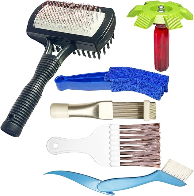 6-Piece Air Conditioner Fin Cleaning Kit HVAC Coil Cleaning Tool Set with Fin Comb Straightener Dual-Sided Microfiber Brushes Deep Cleaning Maintenance for AC Radiator, Vents, Evaporator Coils