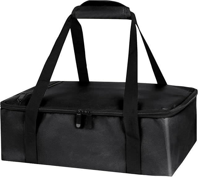 Bodaon Insulated Casserole Carrier Bag Fits 9x13 11x15 Inch Black