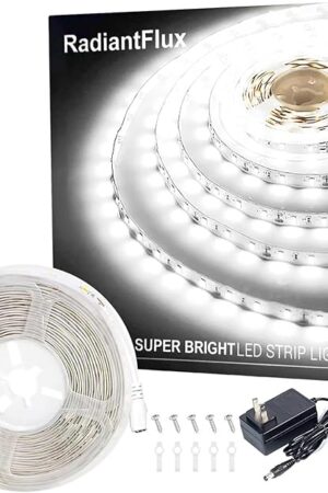 White Led Strip Lights for Bedroom Small Dimmable LED Lights Strip 16.4ft Super Bright Flexible LED Tape Lights Rope Light for for Room Home Decor Luces LEDs for Living Room Kitchen Vanity Mirror