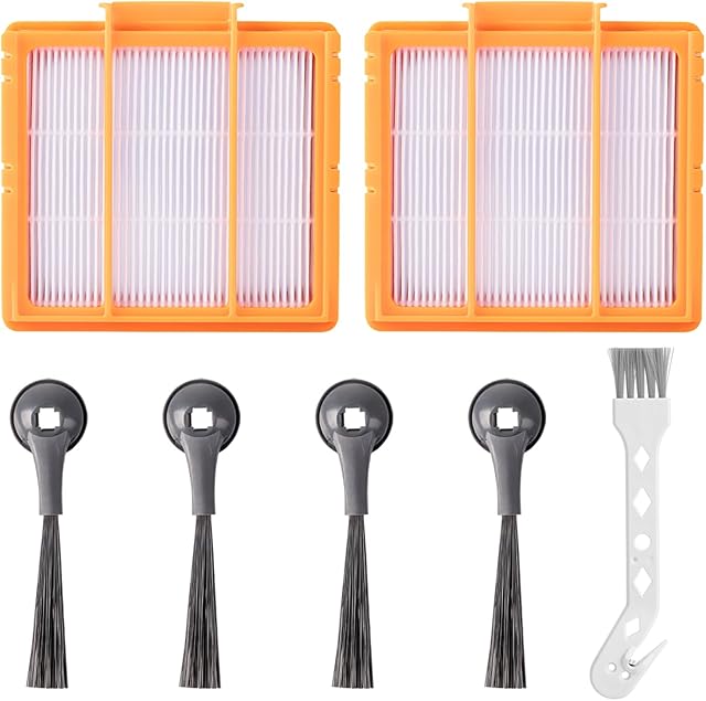 AV2501S Replacement Parts for Shark AI AV2501S AV2501AE RV2502AE RV2520AOUS AV2510AOUS RV2800ZE RV2820ZE RV2820YE Accessories Kit with 2 Filters, 4 Side Brushe, 1 Cleaning Brush