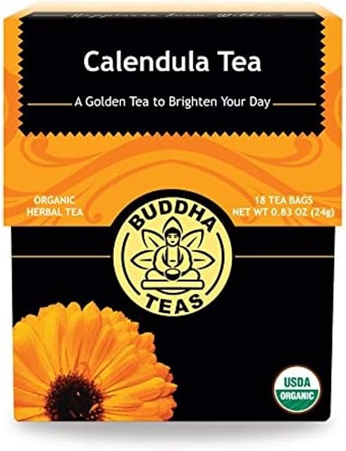 Buddha Teas Organic Calendula Flower Tea - OU Kosher, USDA Organic, CCOF, 18 Bleach-Free Tea Bags