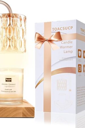 Candle Warmer Lamp with 3 Bulbs, Adjustable Height Dimmable Candle Warmer with Timer, Candle Lamp with Charming Gift Box Ribbon,Birthday Gifts for Women Mom, House Warming Gifts New Home Decor