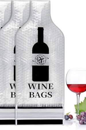 Wine Bags for Travel, 3 Set Reusable Wine Bottle Travel Protector Bags, Double Layer Leak Proof Wine Travel Bags for Wine Bottles Airplane Car Cruise Safety Impact Resist, Wine Sleeves for Suitcase