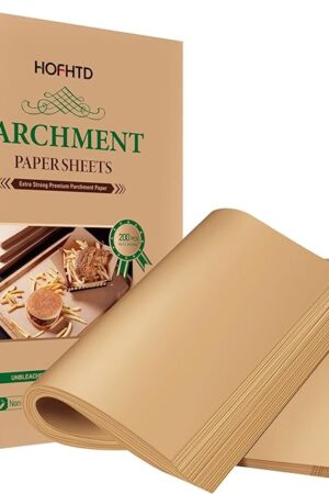 200 Pcs Parchment Paper Sheets 9 x 13 Inches, Precut Parchment Paper for Baking, Air Fryer Disposable Paper Liner, HOFHTD Non-Stick Cooking Papers for Grilling, Frying, Steaming