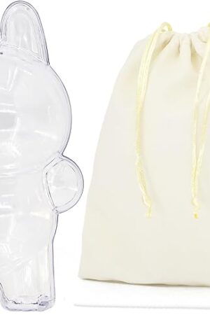 The Protective Case Compatible with LABUBU – Clear Acrylic Display Box with Silicone Strap, Keychain & Dust Cover (Figure Not Included) (Standing)