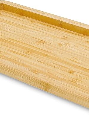 Bamboo Vanity Bathroom Tray for Counter, Bamboo Tray for Bathroom, Toilet Tank, Perfume 11.8L x 5.9W x 0.8H inch (Bamboo)